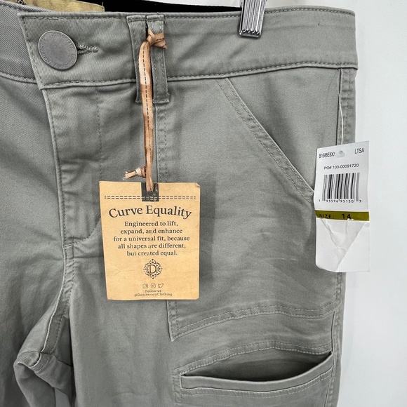 NWT Democracy Ab Technology Cropped Cargo Pants, size 14 Taupe Khaki - Picture 3 of 8